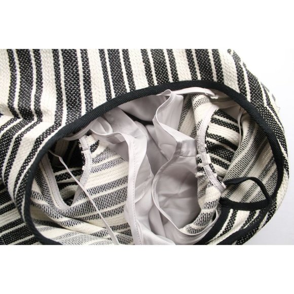 Baum Und Pfergarten Aralda Dress Stripe Fringe Hem Ecru Black Size 40/ L - Picture 9 of 10